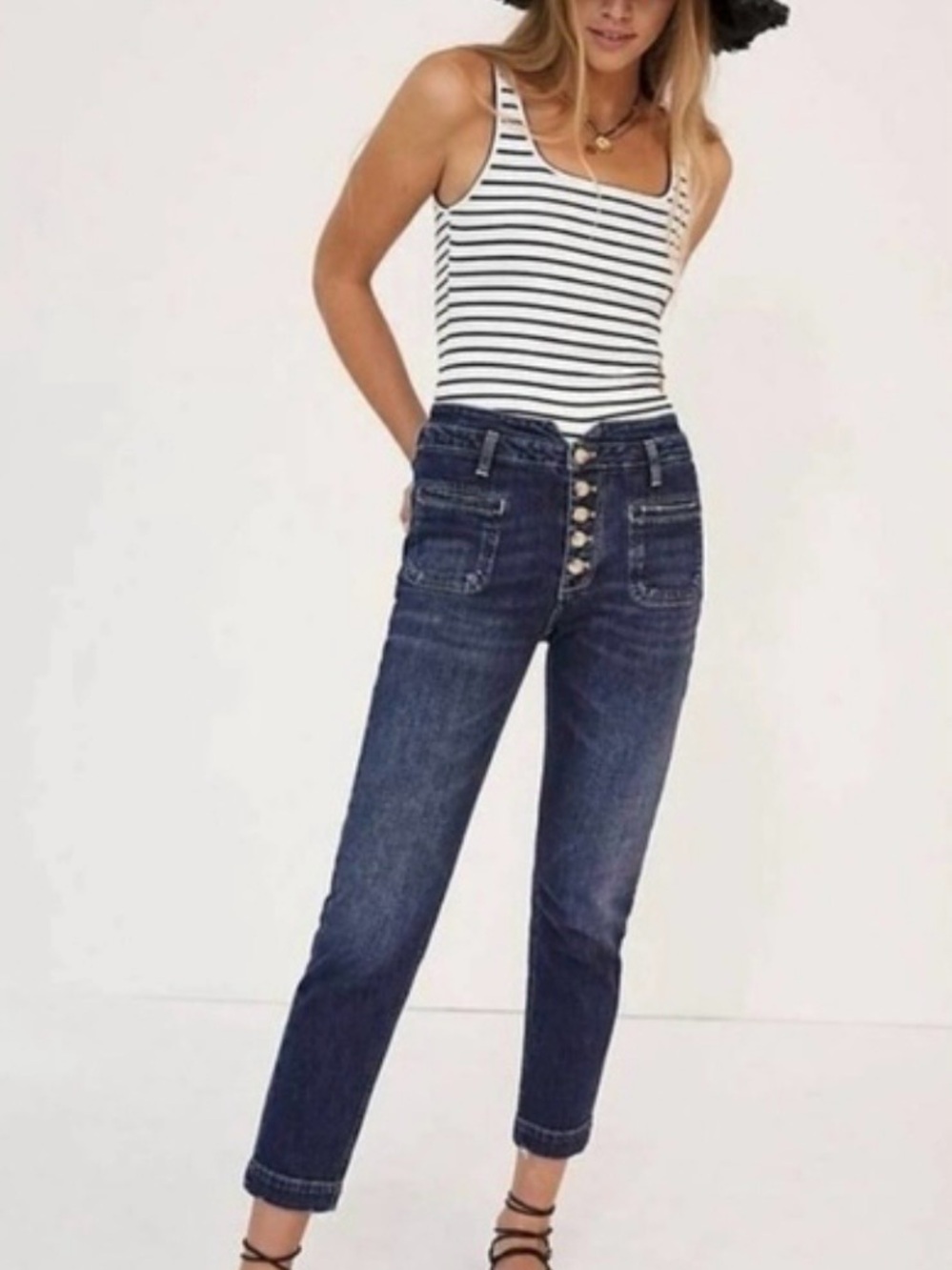 Anthropologie Pilcro & The Letterpress High Rise Slim Button Fly Jeans Size 25